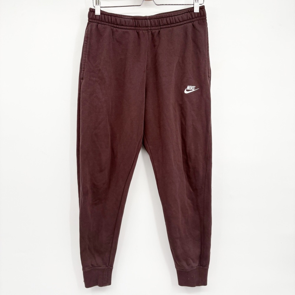 Nike Womens Chocolate Brown Fleece Athleisure Lounge Jogger Sweatpants Size M